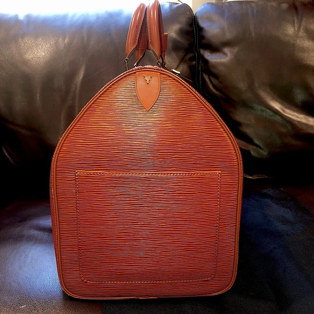 Vintage LOUIS VUITTON LV 50 Kenyan Fawn Rust Orange Epi Leather Travel Tote Bag - Picture 6 of 17